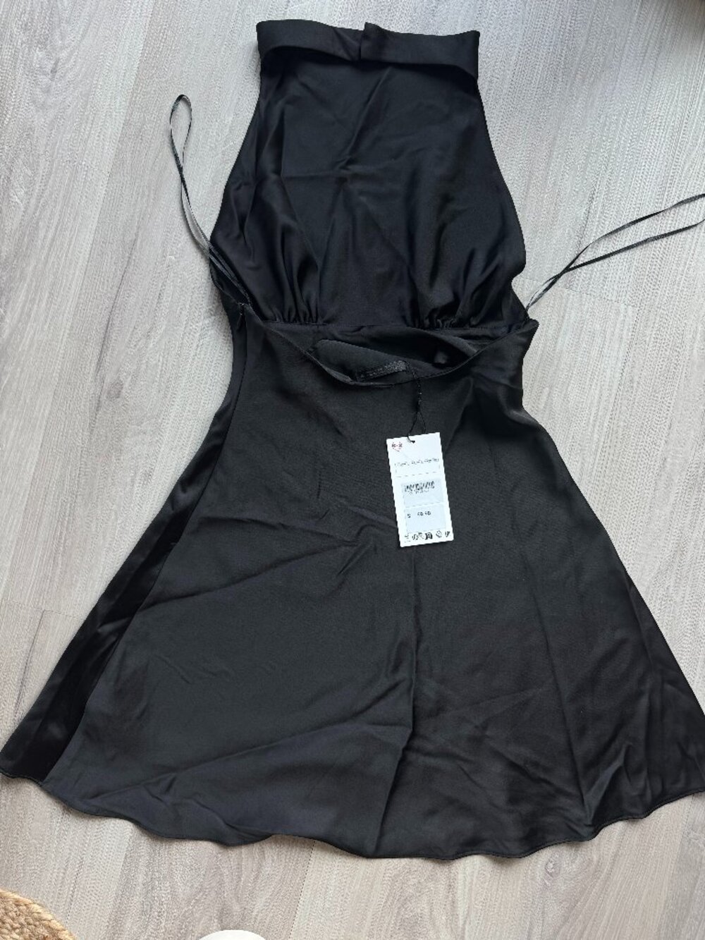 Zara Satin Mini Dress | Black | NWT | Size XS - Picture 10 of 13